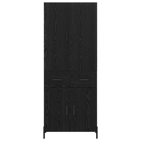 vidaXL Highboard Black Oak 69.5 x 34 x 180 cm Engineered Wood