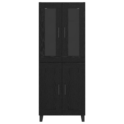 vidaXL Highboard Black Oak 69.5 x 34 x 180 cm Engineered Wood
