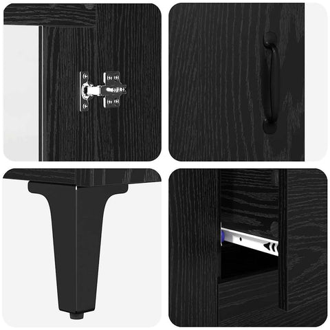 vidaXL Sideboard Wall-mounted 2 pcs Black Oak Engineered Wood