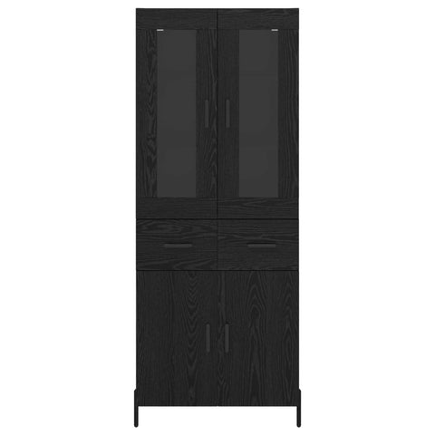 vidaXL Highboard Black Oak 69.5 x 34 x 180 cm Engineered Wood