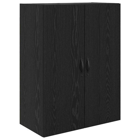 vidaXL Highboard Wall-mounted 2 pcs Black Oak Engineered Wood