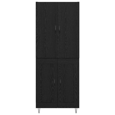 vidaXL Highboard Wall-mounted 2 pcs Black Oak Engineered Wood