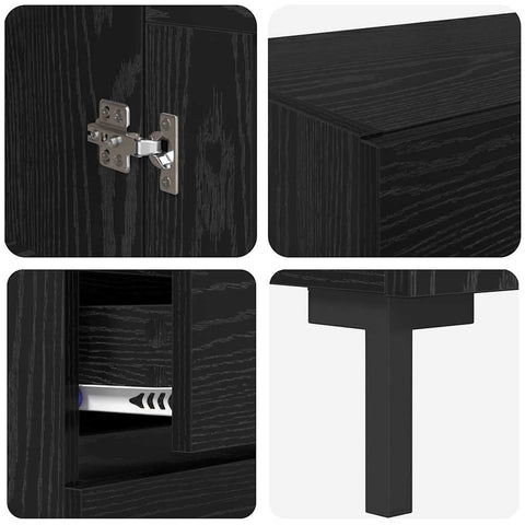 vidaXL Highboard Black Oak 69.5 x 34 x 180 cm Engineered Wood