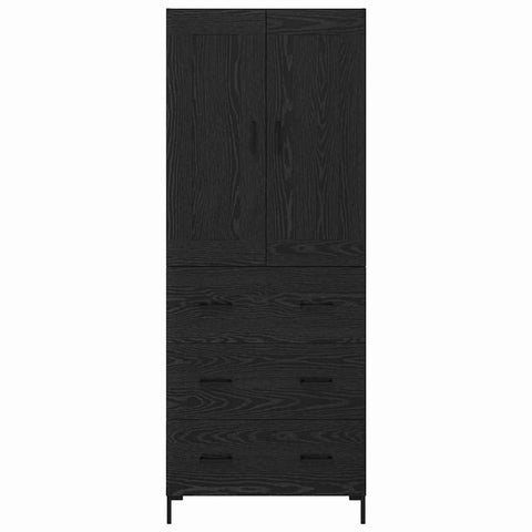 vidaXL Highboard Black Oak 69.5 x 34 x 180 cm Engineered Wood