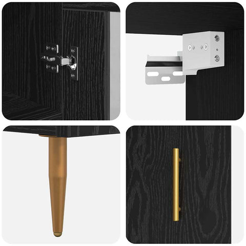 vidaXL Highboard Black Oak 34.5 x 34 x 180 cm Engineered Wood