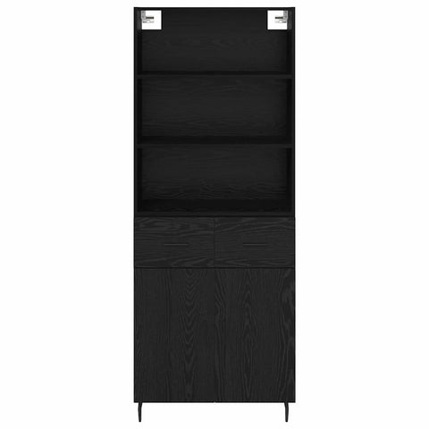 vidaXL Highboard 2 pcs Black Oak 69.5 x 34 x 180 cm Engineered Wood