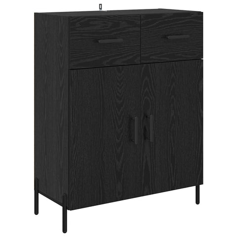 vidaXL Highboard 2 pcs Black Oak 69.5 x 34 x 180 cm Engineered Wood