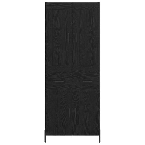 vidaXL Highboard 2 pcs Black Oak 69.5 x 34 x 180 cm Engineered Wood