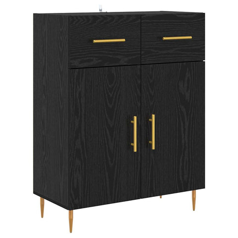 vidaXL Highboard Black Oak 69.5 x 34 x 180 cm Engineered Wood