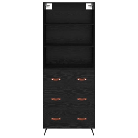 vidaXL Highboard 2 pcs Black oak 69.5 x 34 x 180 cm Engineered Wood
