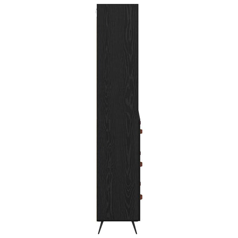 vidaXL Highboard 2 pcs Black oak 69.5 x 34 x 180 cm Engineered Wood