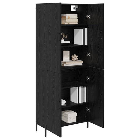 vidaXL Highboard Black Oak 69.5 x 34 x 180 cm Engineered Wood