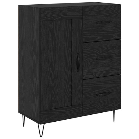 vidaXL Highboard Black Oak 69.5 x 34 x 180 cm Engineered Wood