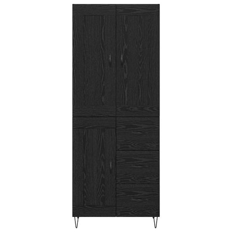 vidaXL Highboard Black Oak 69.5 x 34 x 180 cm Engineered Wood
