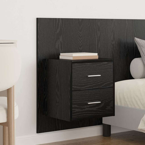 vidaXL Headboard with Cabinet with Drawer Black Oak 337 x 32.5 x 80 cm