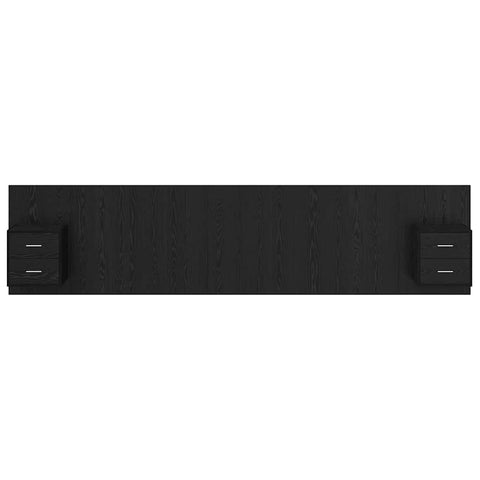 vidaXL Headboard with Cabinet with Drawer Black Oak 337 x 32.5 x 80 cm