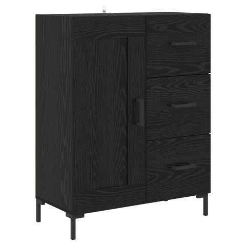 vidaXL Highboard Black Oak 69.5 x 34 x 180 cm Engineered Wood