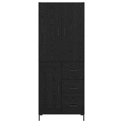 vidaXL Highboard Black Oak 69.5 x 34 x 180 cm Engineered Wood