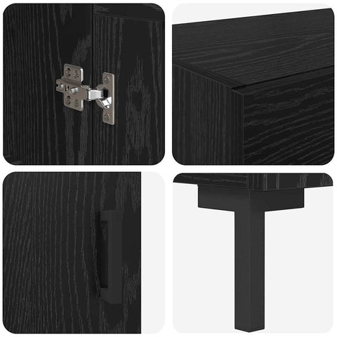 vidaXL Highboard Black Oak 69.5 x 34 x 180 cm Engineered Wood