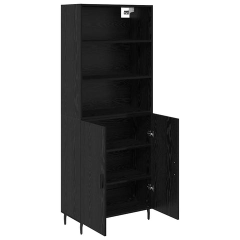 vidaXL Highboard 2 pcs Black Oak 69.5 x 34 x 180 cm Engineered Wood
