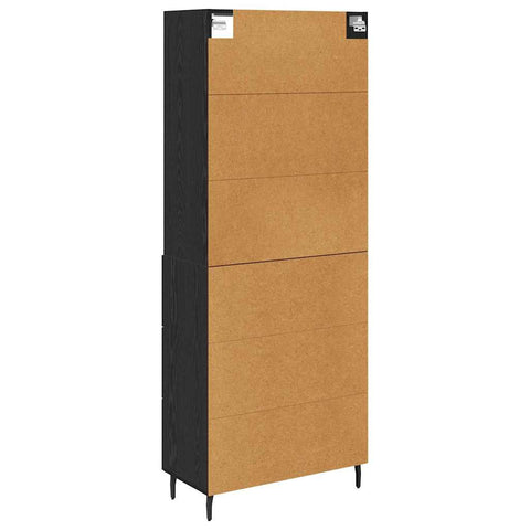 vidaXL Highboard 2 pcs Black Oak 69.5 x 34 x 180 cm Engineered Wood
