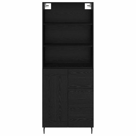 vidaXL Highboard 2 pcs Black Oak 69.5 x 34 x 180 cm Engineered Wood