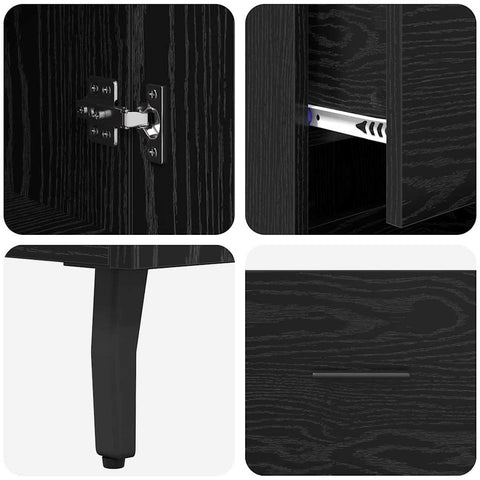 vidaXL Highboard Black Oak 34.5 x 34 x 180 cm Engineered Wood