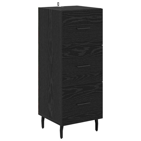 vidaXL Highboard Black Oak 34.5 x 34 x 180 cm Engineered Wood