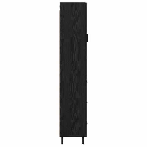 vidaXL Highboard Black Oak 34.5 x 34 x 180 cm Engineered Wood