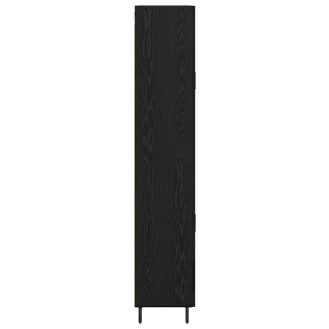 vidaXL Highboard Black Oak 69.5 x 34 x 180 cm Engineered Wood