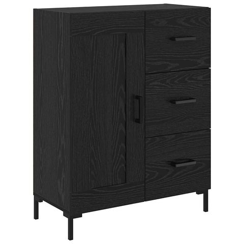 vidaXL Highboard Black Oak 69.5 x 34 x 180 cm Engineered Wood