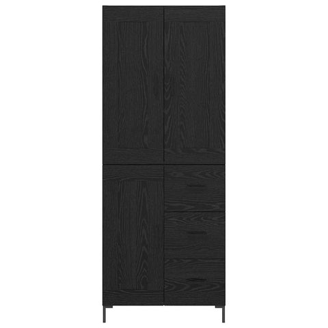 vidaXL Highboard Black Oak 69.5 x 34 x 180 cm Engineered Wood