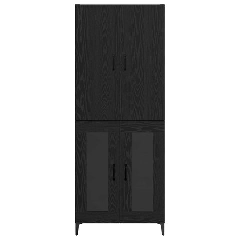 vidaXL Highboard Black Oak 69.5 x 34 x 180 cm Engineered Wood