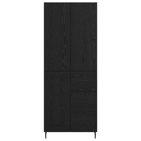 vidaXL Highboard 2 pcs Black oak 69.5 x 34 x 180 cm Engineered Wood
