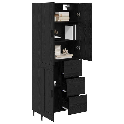 vidaXL Highboard 2 pcs Black oak 69.5 x 34 x 180 cm Engineered Wood