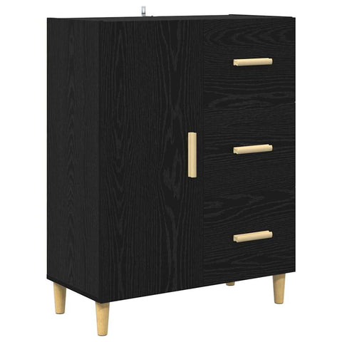 vidaXL Highboard 2 pcs Black Oak 69.5 x 34 x 180 cm Engineered Wood
