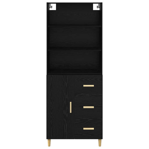vidaXL Highboard 2 pcs Black Oak 69.5 x 34 x 180 cm Engineered Wood
