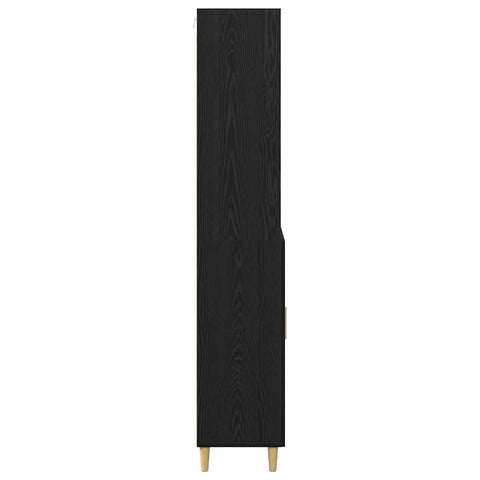 vidaXL Highboard 2 pcs Black Oak 69.5 x 34 x 180 cm Engineered Wood