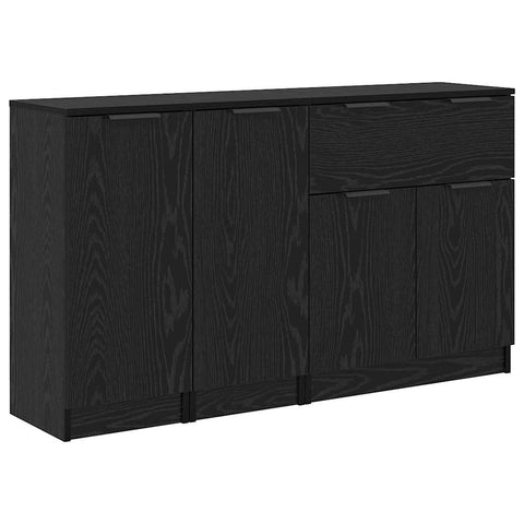 vidaXL Sideboards 3 pcs Black oak 69.5 x 34 x 180 cm Engineered Wood