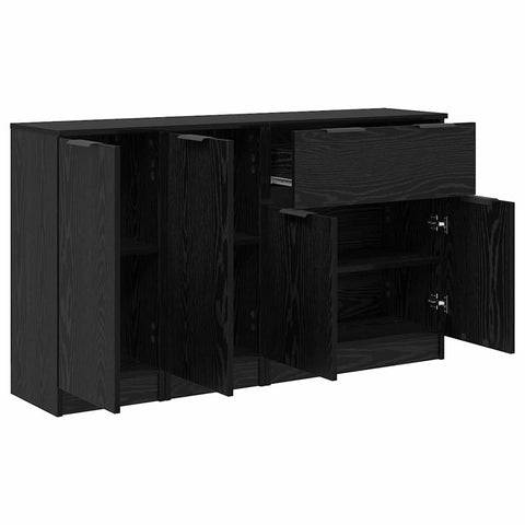 vidaXL Sideboards 3 pcs Black oak 69.5 x 34 x 180 cm Engineered Wood