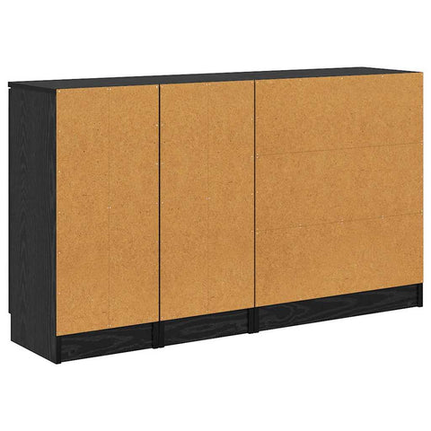 vidaXL Sideboards 3 pcs Black oak 69.5 x 34 x 180 cm Engineered Wood