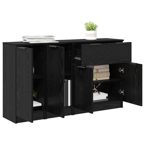 vidaXL Sideboards 3 pcs Black oak 69.5 x 34 x 180 cm Engineered Wood