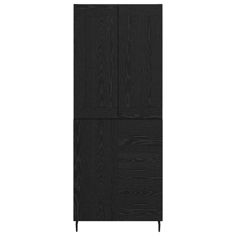vidaXL Highboard 2 pcs Black Oak 69.5 x 34 x 180 cm Engineered Wood