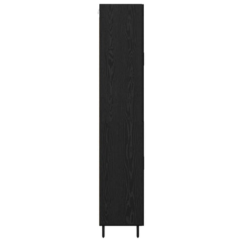 vidaXL Highboard 2 pcs Black Oak 69.5 x 34 x 180 cm Engineered Wood