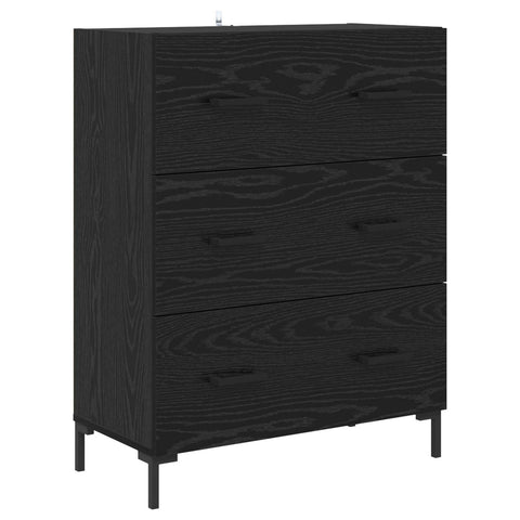 vidaXL Highboard Black Oak 69.5 x 34 x 180 cm Engineered Wood