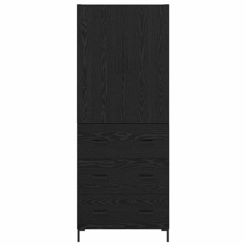 vidaXL Highboard Black Oak 69.5 x 34 x 180 cm Engineered Wood