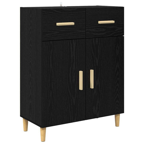 vidaXL Highboard 2 pcs Black Oak 69.5 x 34 x 180 cm Engineered Wood