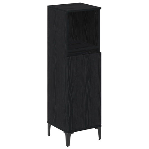 vidaXL Bathroom Furniture Set 3 pcs Black oak Engineered wood