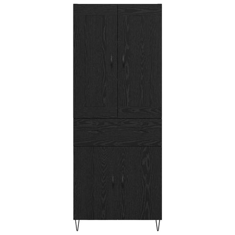 vidaXL Highboard Black Oak 69.5 x 34 x 180 cm Engineered Wood