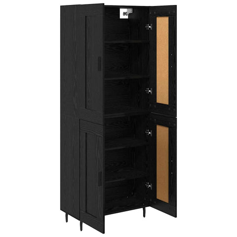 vidaXL Highboard 2 pcs Black Oak 69.5 x 34 x 180 cm Engineered Wood